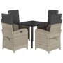 Set comedor de jardín 5 pzas cojines ratán sintético gris claro by , Garden sets - Ref: Foro24-3212606, Price: 616,88 €, Disc...