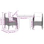 Set comedor de jardín 3 piezas con cojines ratán sintético gris von , Gartensets - Ref: Foro24-3211948, Preis: 334,38 €, Raba...