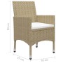 Juego de comedor para jardín de 5 piezas beige