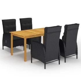 Black 5-Piece Garden Dining Set by vidaXL, Garden sets - Ref: Foro24-3067774, Price: 712,93 €, Discount: %