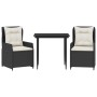Set comedor de jardín 3 pzas con cojines ratán sintético negro von , Gartensets - Ref: Foro24-3262826, Preis: 322,59 €, Rabat...