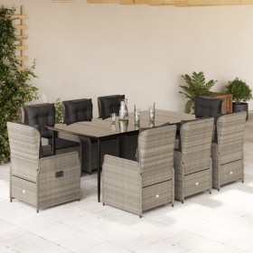 Set comedor de jardín 9 pzas cojines ratán sintético gris claro by , Garden sets - Ref: Foro24-3262902, Price: 1,00 €, Discou...