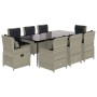 Set comedor de jardín 9 pzas cojines ratán sintético gris claro von , Gartensets - Ref: Foro24-3262902, Preis: 1,00 €, Rabatt: %