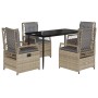 Set comedor de jardín 5 pzas con cojines ratán sintético beige von , Gartensets - Ref: Foro24-3263001, Preis: 524,41 €, Rabat...