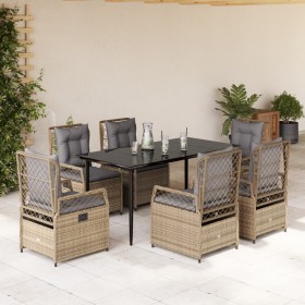 Set comedor de jardín 7 pzas con cojines ratán sintético beige von , Gartensets - Ref: Foro24-3263003, Preis: 705,04 €, Rabat...
