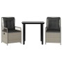 Set comedor de jardín 3 pzas cojines ratán sintético gris claro by , Garden sets - Ref: Foro24-3263034, Price: 268,86 €, Disc...