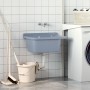 Fregadero lavabo de pared resina gris 60x40x28 cm