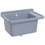Fregadero lavabo de pared resina gris 60x40x28 cm