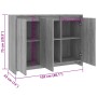 Aparador de madera de ingeniería gris Sonoma 102x33x75 cm by , Sideboards - Ref: Foro24-813015, Price: 102,89 €, Discount: %
