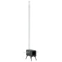 Estufa leña de tienda con chimenea patas plegables acero negro by , Chimneys - Ref: Foro24-4005748, Price: 142,49 €, Discount: %