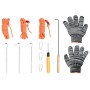 Estufa leña de tienda con chimenea patas plegables acero negro by , Chimneys - Ref: Foro24-4005748, Price: 142,49 €, Discount: %