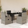 Set comedor de jardín 5 pzas cojines ratán sintético gris claro von , Gartensets - Ref: Foro24-3262898, Preis: 583,83 €, Raba...