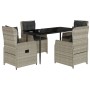 Set comedor de jardín 5 pzas cojines ratán sintético gris claro von , Gartensets - Ref: Foro24-3262898, Preis: 583,83 €, Raba...