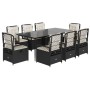 Set de comedor de jardín 9 pzas y cojines ratán sintético negro von , Gartensets - Ref: Foro24-3262963, Preis: 977,75 €, Raba...