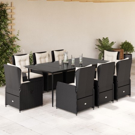 Set de comedor de jardín 9 pzas y cojines ratán sintético negro by , Garden sets - Ref: Foro24-3262832, Price: 1,00 €, Discou...