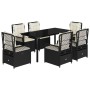 Set de comedor de jardín 7 pzas y cojines ratán sintético negro von , Gartensets - Ref: Foro24-3262968, Preis: 686,28 €, Raba...