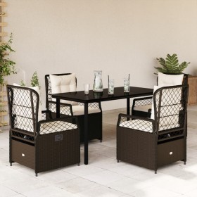 Set comedor de jardín 5 piezas y cojines ratán sintético marrón von , Gartensets - Ref: Foro24-3262980, Preis: 485,19 €, Raba...