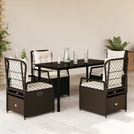 Set comedor de jardín 5 piezas y cojines ratán sintético marrón by , Garden sets - Ref: Foro24-3262980, Price: 485,19 €, Disc...
