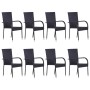9-Piece Black Garden Dining Set by vidaXL, Garden sets - Ref: Foro24-3067881, Price: 560,68 €, Discount: %