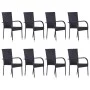 9-Piece Black Garden Dining Set by vidaXL, Garden sets - Ref: Foro24-3067881, Price: 647,73 €, Discount: %