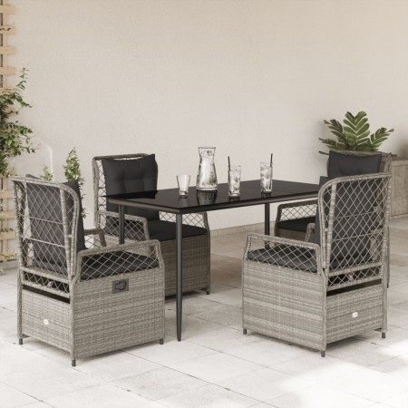 Set comedor de jardín 5 pzas cojines ratán sintético gris claro von , Gartensets - Ref: Foro24-3263029, Preis: 508,08 €, Raba...