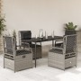 Set comedor de jardín 5 pzas cojines ratán sintético gris claro von , Gartensets - Ref: Foro24-3263029, Preis: 508,08 €, Raba...