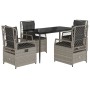 Set comedor de jardín 5 pzas cojines ratán sintético gris claro von , Gartensets - Ref: Foro24-3263029, Preis: 508,08 €, Raba...