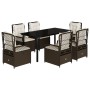 Set comedor de jardín 7 pzas con cojines ratán sintético marrón von , Gartensets - Ref: Foro24-3262982, Preis: 706,19 €, Raba...
