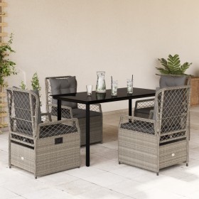 Set comedor de jardín 5 pzas cojines ratán sintético gris claro de , Conjuntos de jardín - Ref: Foro24-3263036, Precio: 483,6...