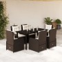 Set comedor de jardín 7 pzas con cojines ratán sintético marrón by , Garden sets - Ref: Foro24-3262851, Price: 809,36 €, Disc...