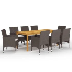 Brown 9-Piece Garden Dining Set by vidaXL, Garden sets - Ref: Foro24-3067862, Price: 791,44 €, Discount: %