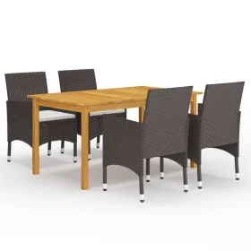 Brown 5-Piece Garden Dining Set by vidaXL, Garden sets - Ref: Foro24-3067764, Price: 414,58 €, Discount: %