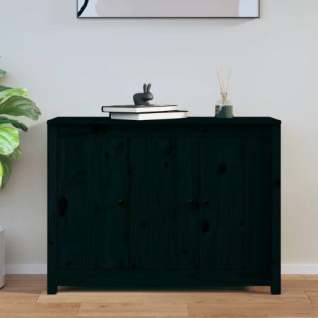 Aparador de madera maciza de pino negro 100x35x74 cm de , Aparadores - Ref: Foro24-814563, Precio: 155,52 €