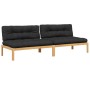 Sofás centrales de palets jardín y cojines 2 uds madera acacia by , Outdoor sofas - Ref: Foro24-3209358, Price: 366,36 €, Dis...