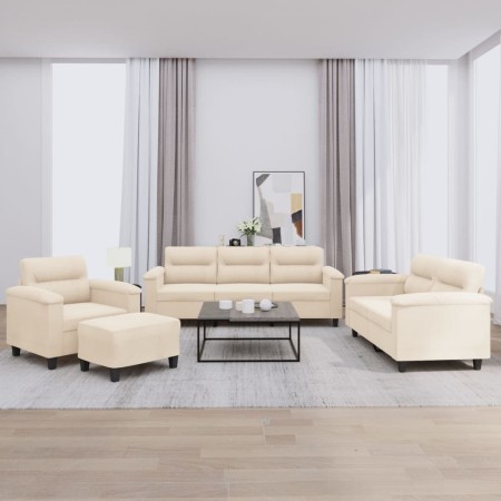 Juego de sofás con cojines 4 piezas tela microfibra beige von , Sofas - Ref: Foro24-3202301, Preis: 871,25 €, Rabatt: %