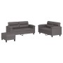 Juego de sofás con cojines 3 piezas cuero sintético gris von , Sofas - Ref: Foro24-3202369, Preis: 501,29 €, Rabatt: %