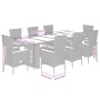 Set comedor jardín 9 pzas y cojines ratán sintético gris by , Garden sets - Ref: Foro24-3277555, Price: 1,00 €, Discount: %