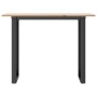 Mesa de comedor marco O madera maciza pino y acero 100x50x75cm de , Mesas de cocina y de comedor - Ref: Foro24-3282675, Preci...