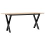 Mesa de centro marco X madera maciza pino y acero 110x40x45 cm de , Mesas de cocina y de comedor - Ref: Foro24-3282689, Preci...