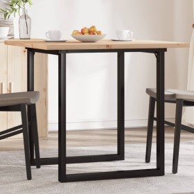 Mesa de comedor marco O madera maciza pino y acero 80x80x75,5cm von , Küchen- und Esstische - Ref: Foro24-3282739, Preis: 104...