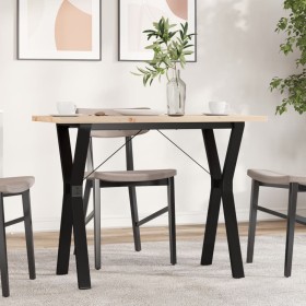 Mesa de comedor marco Y madera maciza pino acero 100x50x75,5 cm von , Küchen- und Esstische - Ref: Foro24-3282785, Preis: 102...