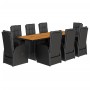 Set de comedor de jardín 9 pzas y cojines ratán sintético negro von , Gartensets - Ref: Foro24-3277630, Preis: 1,00 €, Rabatt: %