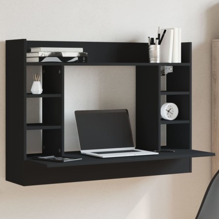 Escritorio de pared madera de ingeniería negro 105x48x75 cm von , Schreibtische - Ref: Foro24-847969, Preis: 81,42 €, Rabatt: %