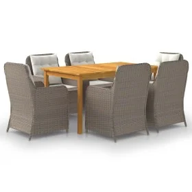 Brown 7-piece garden dining set by vidaXL, Garden sets - Ref: Foro24-3067822, Price: 905,43 €, Discount: %