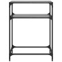Mesa consola con superficie de vidrio negro acero 60x35x81 cm by , console tables - Ref: Foro24-846023, Price: 49,04 €, Disco...
