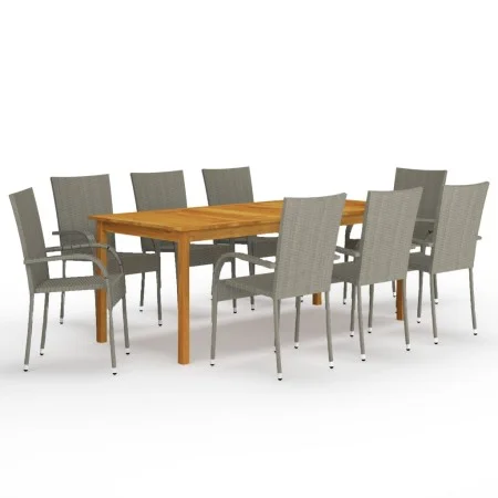 9-piece gray garden dining set by vidaXL, Garden sets - Ref: Foro24-3067882, Price: 587,20 €, Discount: %