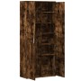 Aparador alto madera de ingeniería roble ahumado 80x35x180 cm by , Lockers and storage cabinets - Ref: Foro24-3276655, Price:...