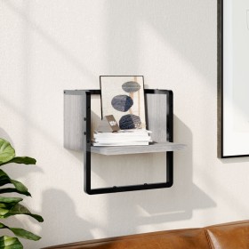 Estante de pared con barra gris Sonoma 30x25x30 cm de , Estantes y estanterías - Ref: Foro24-836281, Precio: 12,08 €, Descuen...