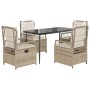 Set comedor de jardín 5 pzas con cojines ratán sintético beige von , Gartensets - Ref: Foro24-3263015, Preis: 521,66 €, Rabat...