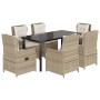 Set comedor de jardín 7 pzas con cojines ratán sintético beige by , Garden sets - Ref: Foro24-3262893, Price: 823,78 €, Disco...